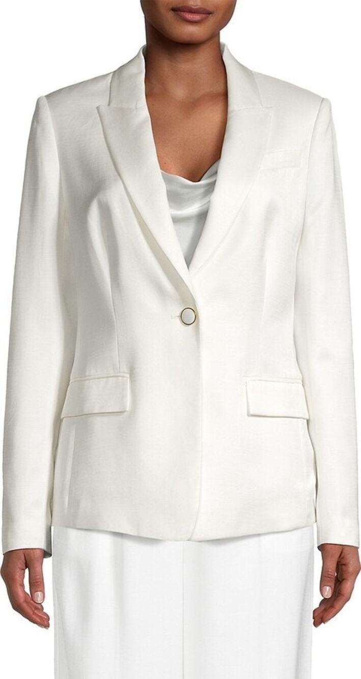 Milly Alexa Twill White Single Breasted Blazer Jacket Size 0